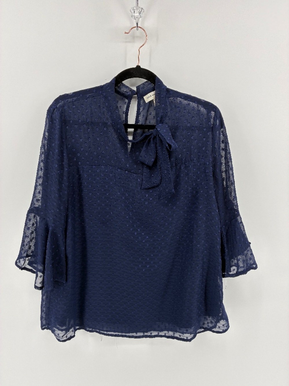 Faith and Joy Midnight Blue Polka Dot Blouse